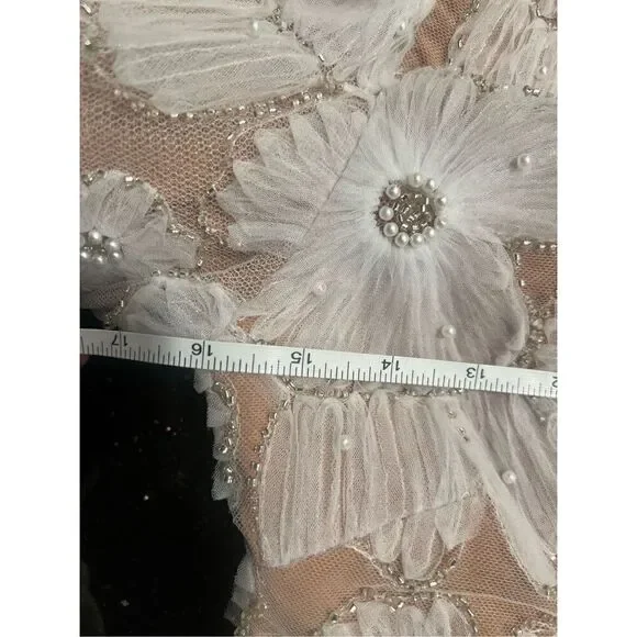 Elliatt Indira Floral Top & Skirt Set in Mesh White bridal bachelorette NWT$650 - Picture 15 of 16